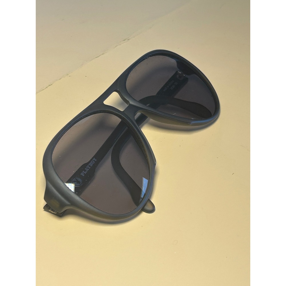 Vintage Playboy by Optyl Aviator Sunglasses Matte Black Made in Austria 3020-50